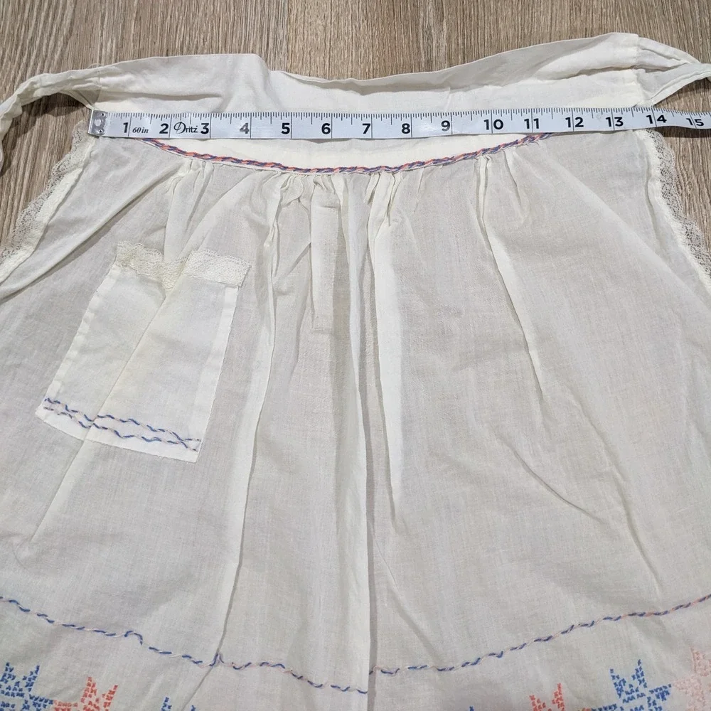 Vintage Cobbler Half Apron Lot of 4 1960s Floral Gingham Embroidered Cottagecore